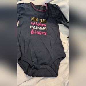 Koala Kids Navy Long-Sleeve One-Piece Bodysuit with Pink & Yellow Graphic